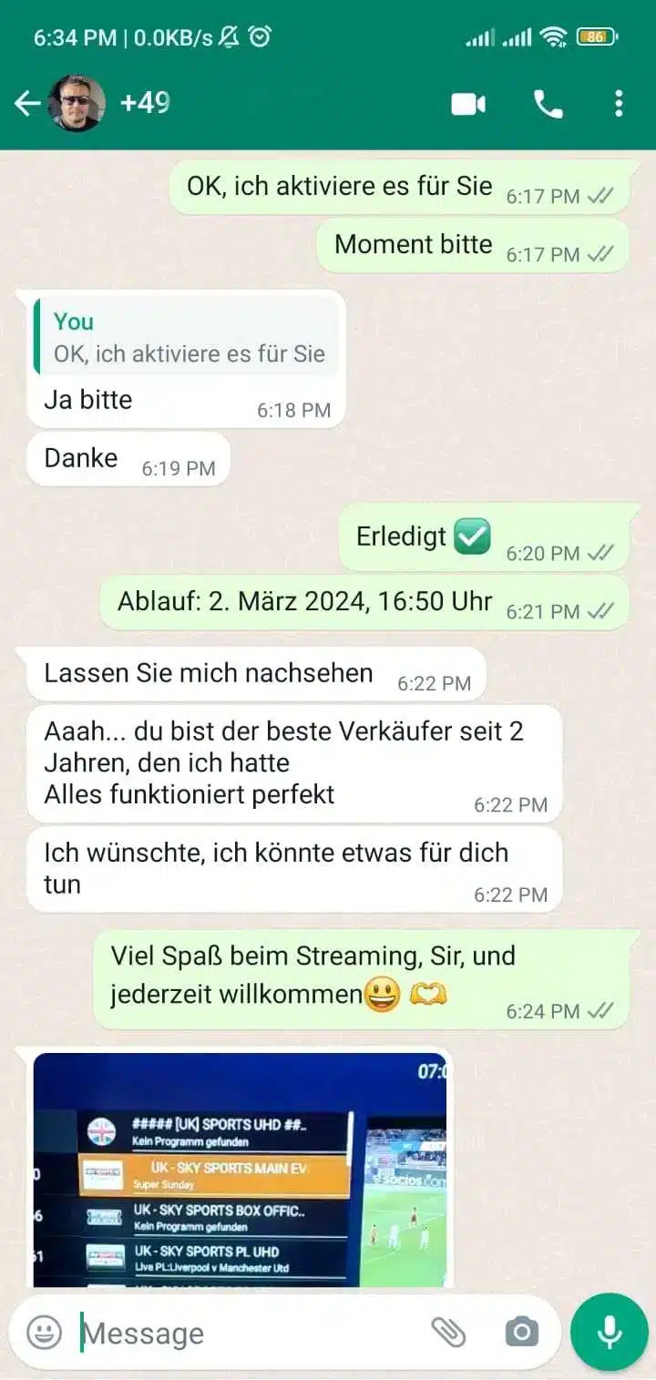 ביקורת לקוח IPTV מבריטניה